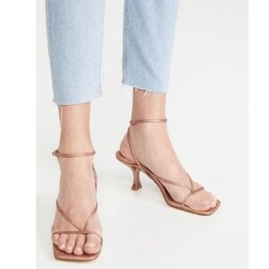 NWB Jeffrey Campbell Flux Rose Glitter Gold Sandal 8